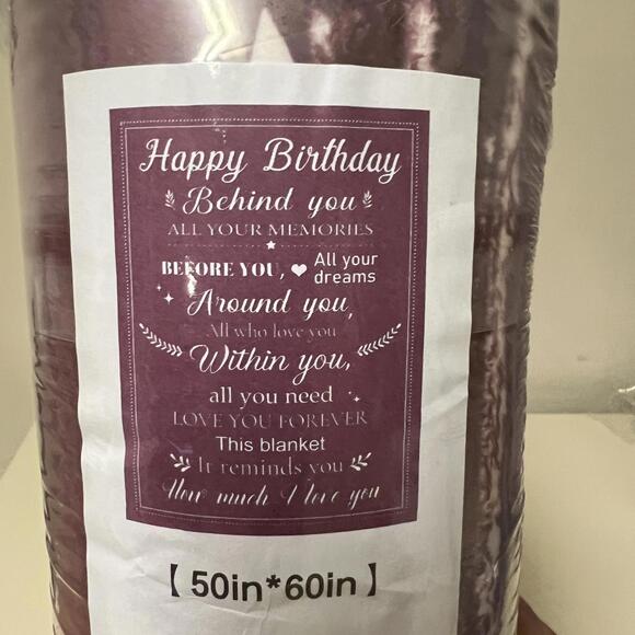 Soft Throw Blanket with Birthday Message 50in x 60in - Picture 1 of 3